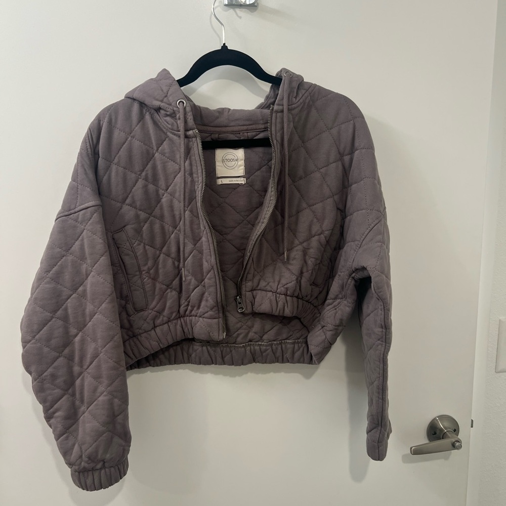 Quilted Cropped Hoodie Jacket